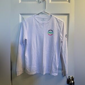 Vineyard Vines White Crew Neck Tee with Neon Logo